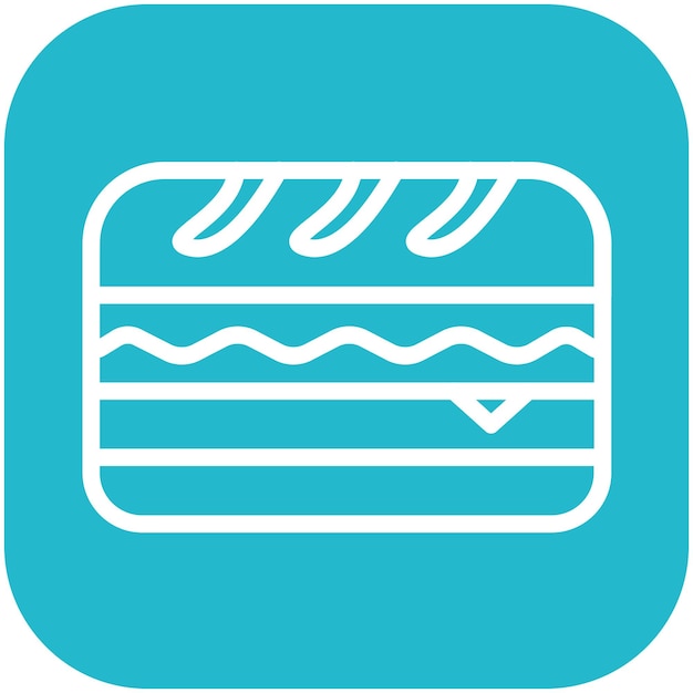 Ilustración del icono vectorial de Deli Style Sandwich del conjunto de iconos de Street Food