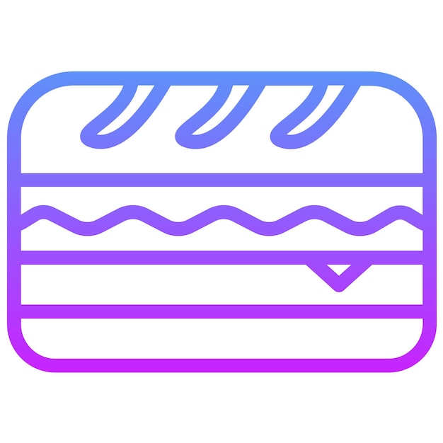 Ilustración del icono vectorial de Deli Style Sandwich del conjunto de iconos de Street Food