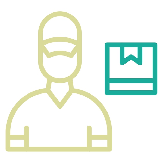 Ilustración del icono vectorial de Delivery Man del conjunto de iconos de ECommerce