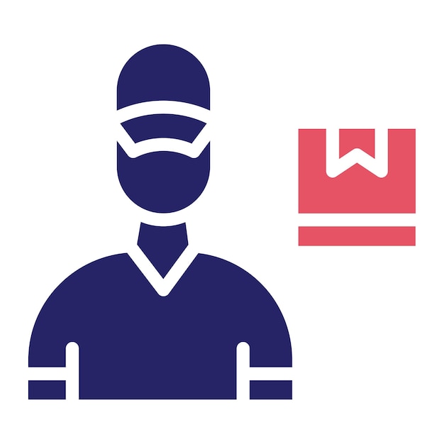 Ilustración del icono vectorial de Delivery Man del conjunto de iconos de ECommerce