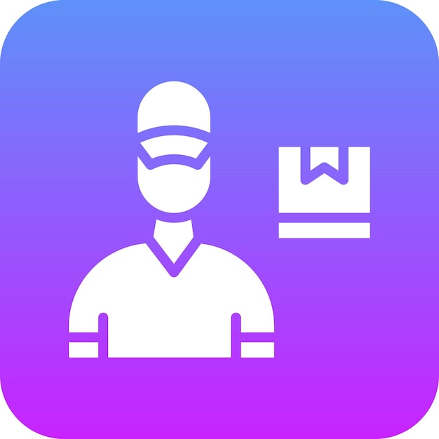 Ilustración del icono vectorial de Delivery Man del conjunto de iconos de ECommerce