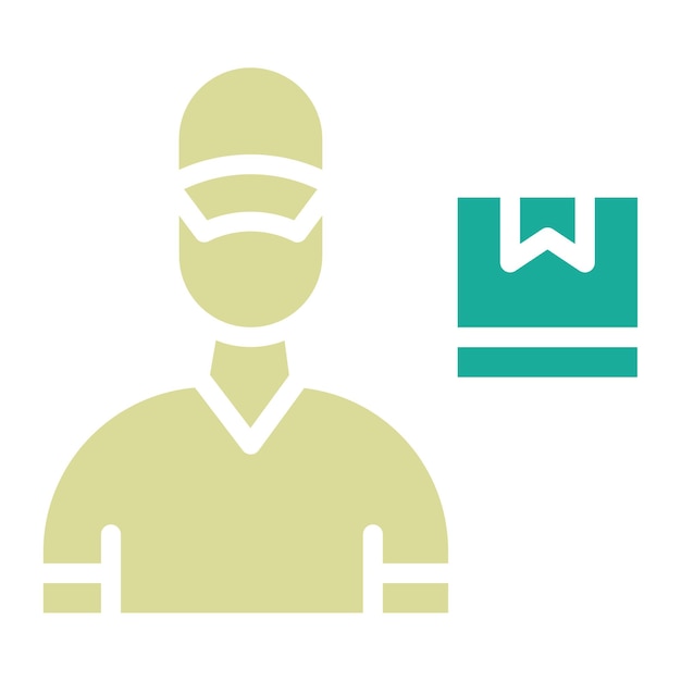 Ilustración del icono vectorial de Delivery Man del conjunto de iconos de ECommerce