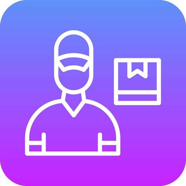 Ilustración del icono vectorial de Delivery Man del conjunto de iconos de ECommerce