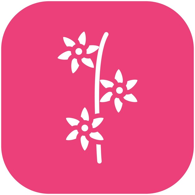Ilustración del icono vectorial de Delphinium del conjunto de iconos de flores