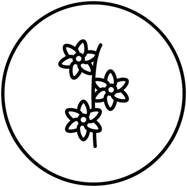 Ilustración del icono vectorial de Delphinium del conjunto de iconos de flores