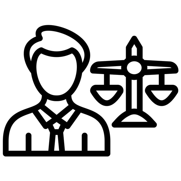 Ilustración del icono vectorial de la demanda contraria del conjunto de iconos de la legislación de la ley