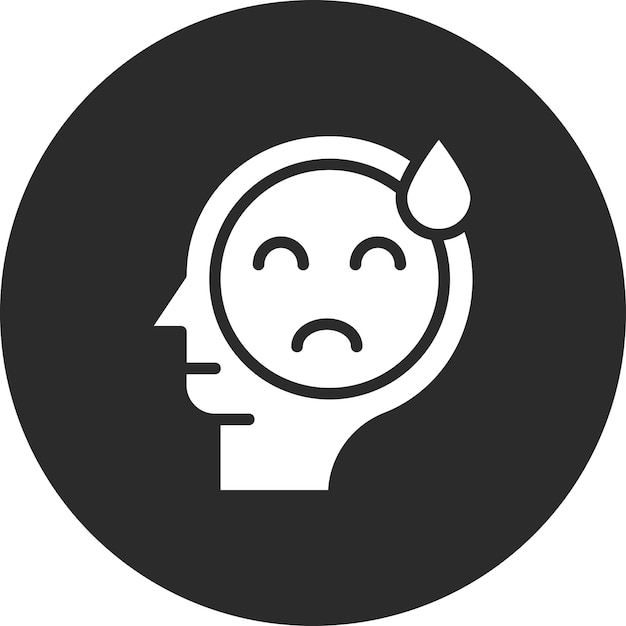 Ilustración del icono vectorial de la depresión del conjunto de iconos de salud mental