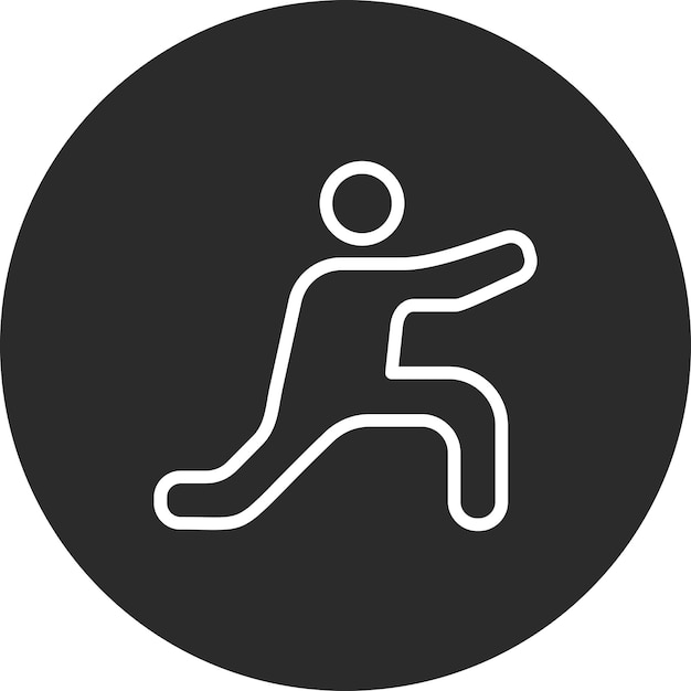 Ilustración del icono vectorial derecho de Low Lunge del conjunto de iconos de aptitud física