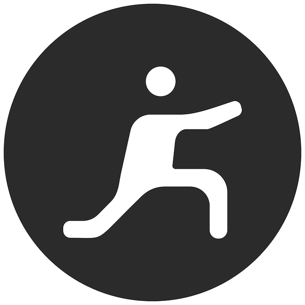 Ilustración del icono vectorial derecho de Low Lunge del conjunto de iconos de aptitud física