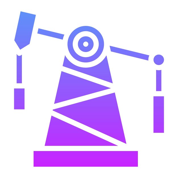 Ilustración del icono vectorial de Derrick del conjunto de iconos de la industria de la gasolina