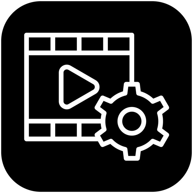 Ilustración del icono vectorial de desarrollo del conjunto de iconos de cine