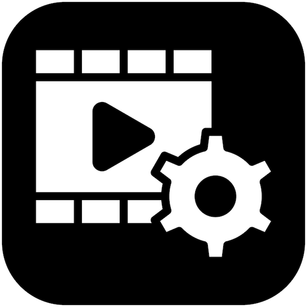 Ilustración del icono vectorial de desarrollo del conjunto de iconos de cine