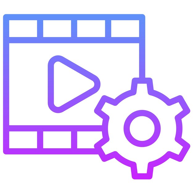 Ilustración del icono vectorial de desarrollo del conjunto de iconos de cine