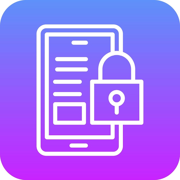 Ilustración del icono vectorial de desbloqueo móvil del conjunto de iconos de protección y seguridad