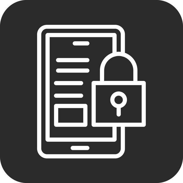 Ilustración del icono vectorial de desbloqueo móvil del conjunto de iconos de protección y seguridad