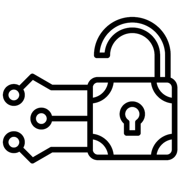Ilustración del icono vectorial de descifrado del conjunto de iconos de criptomonedas