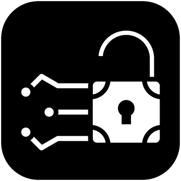 Ilustración del icono vectorial de descifrado del conjunto de iconos de criptomonedas