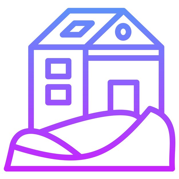 Ilustración del icono vectorial de Desert Reort del conjunto de iconos de Desert
