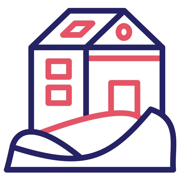 Ilustración del icono vectorial de Desert Reort del conjunto de iconos de Desert