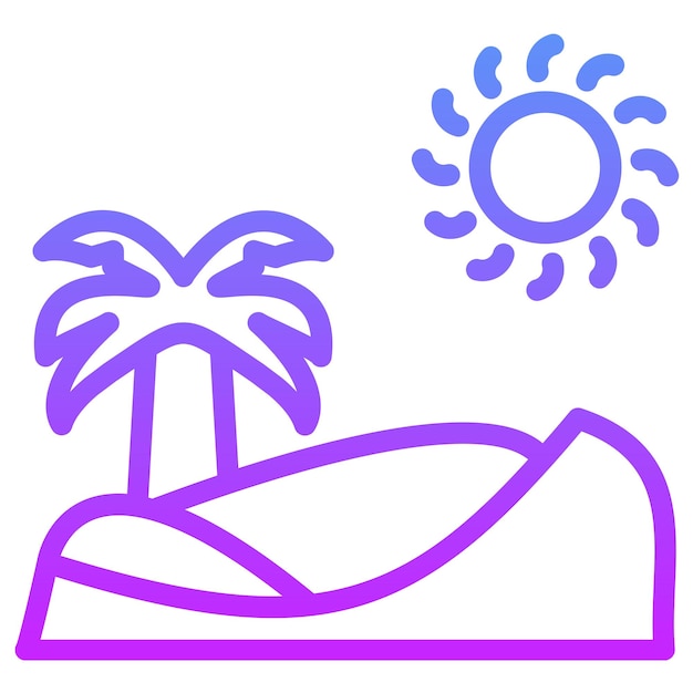 Ilustración del icono vectorial del desierto del conjunto de iconos del desierto