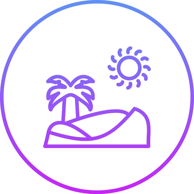 Ilustración del icono vectorial del desierto del conjunto de iconos del desierto