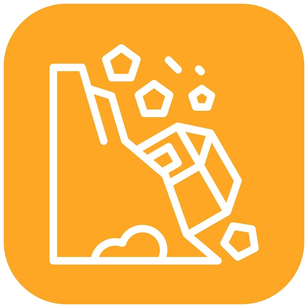 Ilustración del icono vectorial de deslizamiento de tierra del iconset de la línea costera