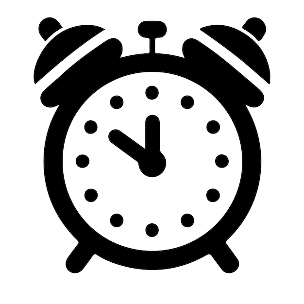 Ilustración del icono vectorial del despertador clásico