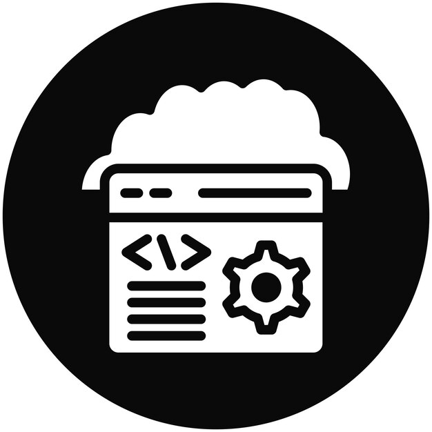 Ilustración del icono vectorial de despliegue en la nube del conjunto de iconos sin código