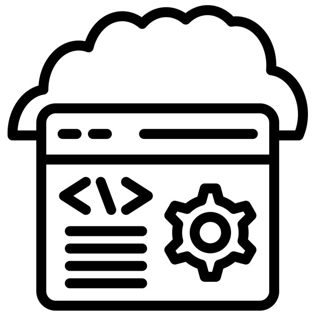 Ilustración del icono vectorial de despliegue en la nube del conjunto de iconos sin código