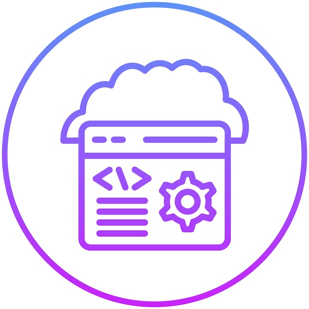 Ilustración del icono vectorial de despliegue en la nube del conjunto de iconos sin código
