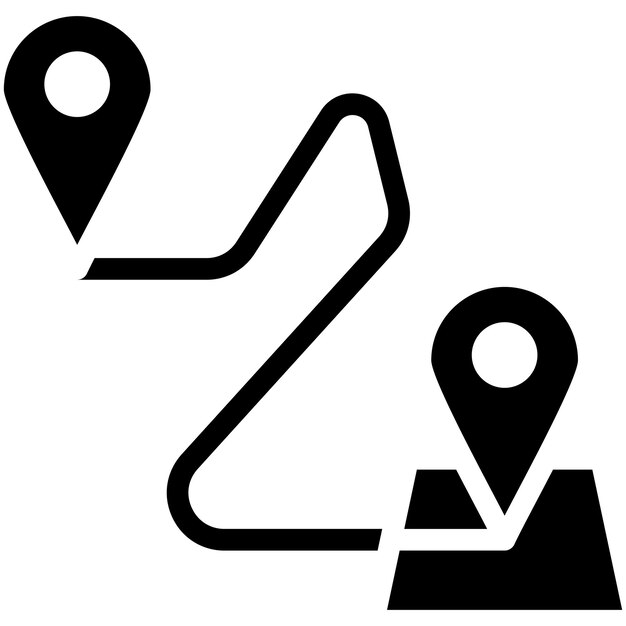 Ilustración del icono vectorial de destino del conjunto de iconos de planificación de vacaciones