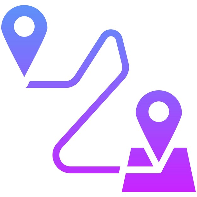 Ilustración del icono vectorial de destino del conjunto de iconos de planificación de vacaciones