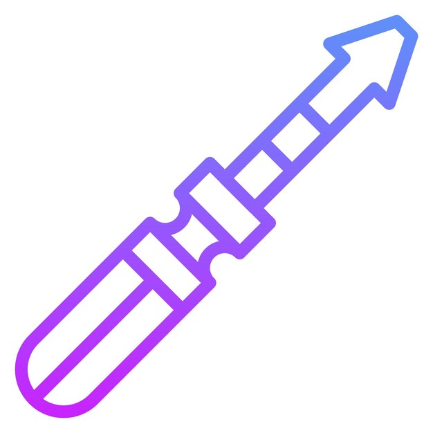 Ilustración del icono vectorial del destornillador del conjunto de iconos de artículos para el hogar