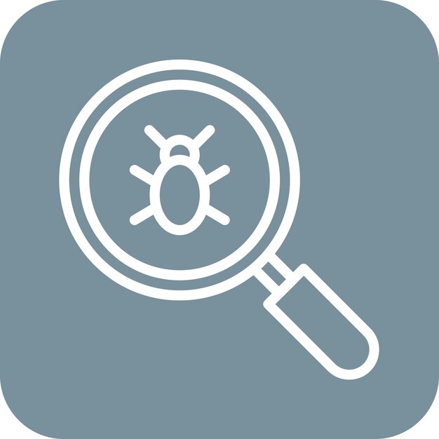 Ilustración del icono vectorial de detección de virus del conjunto de iconos de seguridad cibernética