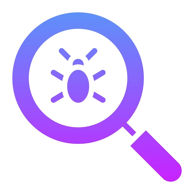 Ilustración del icono vectorial de detección de virus del conjunto de iconos de seguridad cibernética