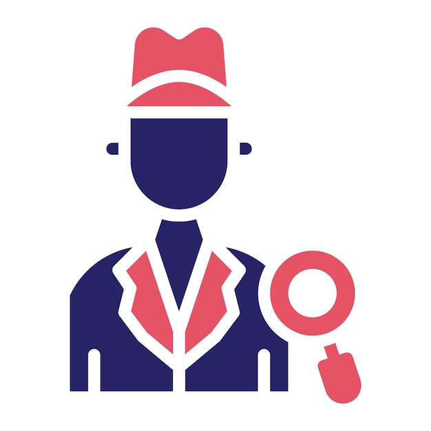 Ilustración de icono vectorial de detective del conjunto de iconos de Crimen y Ley