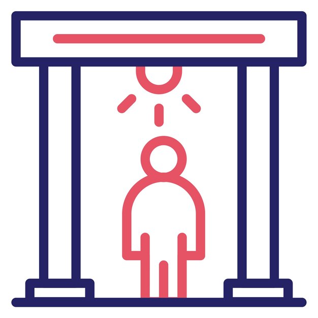 Ilustración del icono vectorial del detector del conjunto de iconos de protección y seguridad