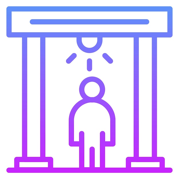 Ilustración del icono vectorial del detector del conjunto de iconos de protección y seguridad