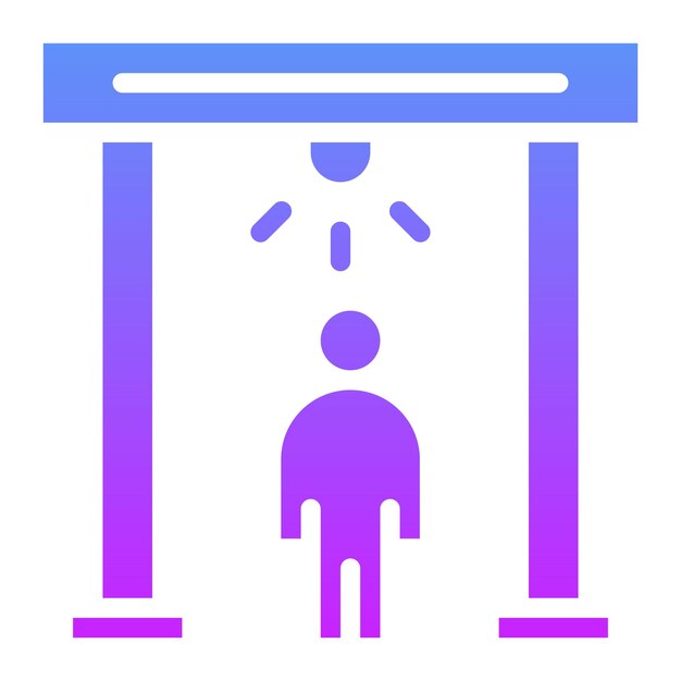 Ilustración del icono vectorial del detector del conjunto de iconos de protección y seguridad