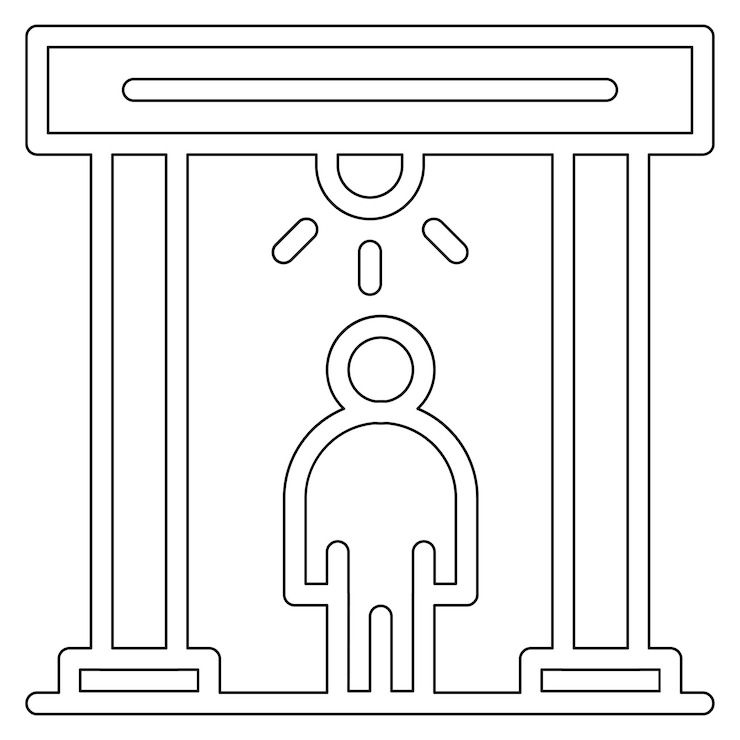 Vector ilustración del icono vectorial del detector del conjunto de iconos de protección y seguridad