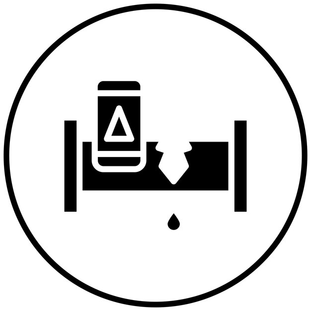 Ilustración del icono vectorial del detector de fugas del conjunto de iconos del hogar inteligente