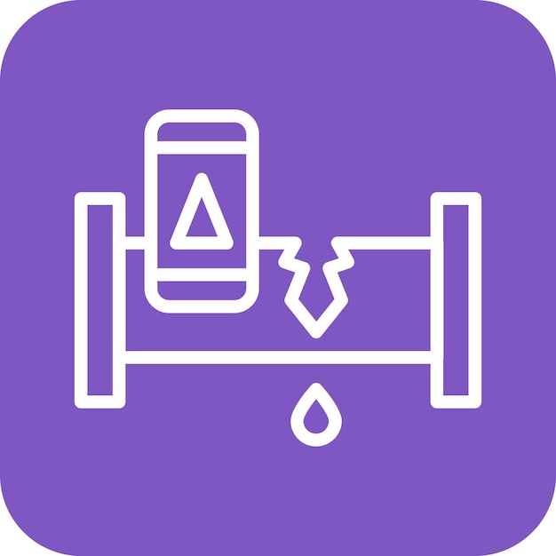 Ilustración del icono vectorial del detector de fugas del conjunto de iconos del hogar inteligente