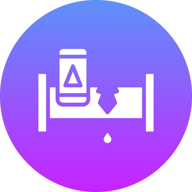 Ilustración del icono vectorial del detector de fugas del conjunto de iconos del hogar inteligente