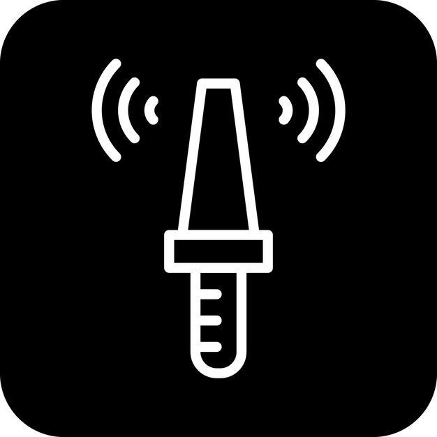 Ilustración del icono vectorial del detector de metales del conjunto de iconos de la ciudad inteligente