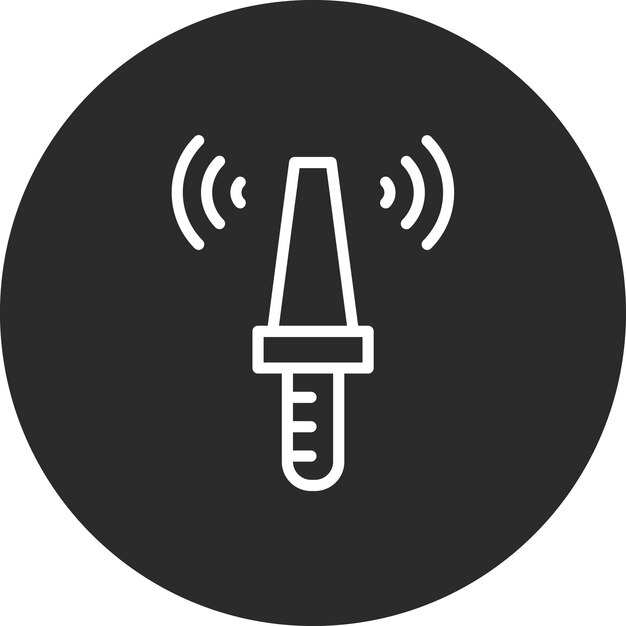 Ilustración del icono vectorial del detector de metales del conjunto de iconos de la ciudad inteligente