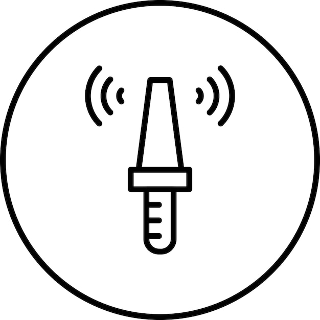 Ilustración del icono vectorial del detector de metales del conjunto de iconos de la ciudad inteligente