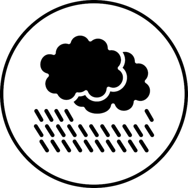 Ilustración del icono vectorial del día lluvioso del conjunto de iconos del tiempo