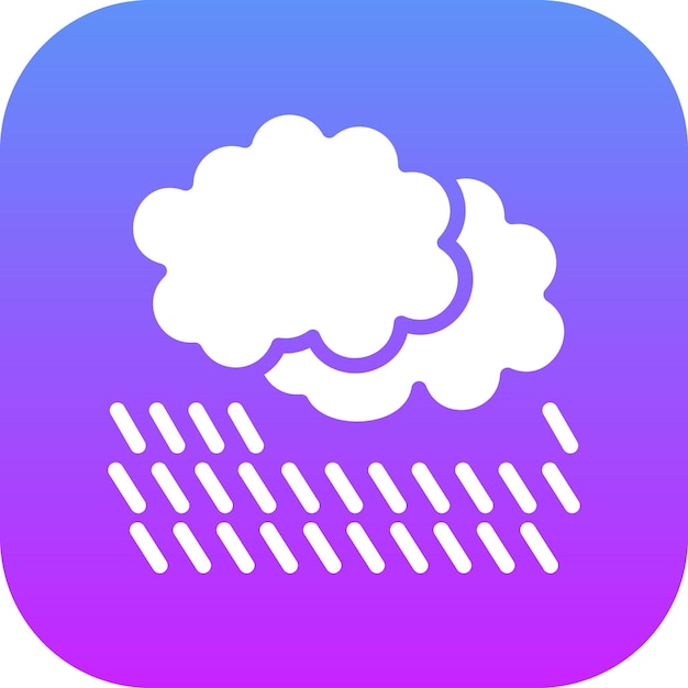Ilustración del icono vectorial del día lluvioso del conjunto de iconos del tiempo