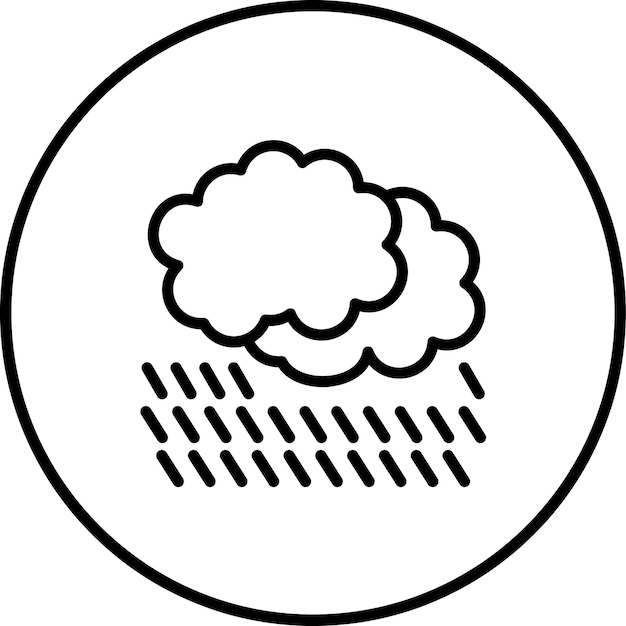Ilustración del icono vectorial del día lluvioso del conjunto de iconos del tiempo