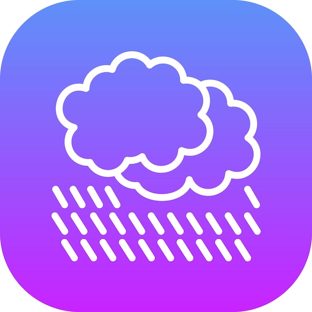 Ilustración del icono vectorial del día lluvioso del conjunto de iconos del tiempo